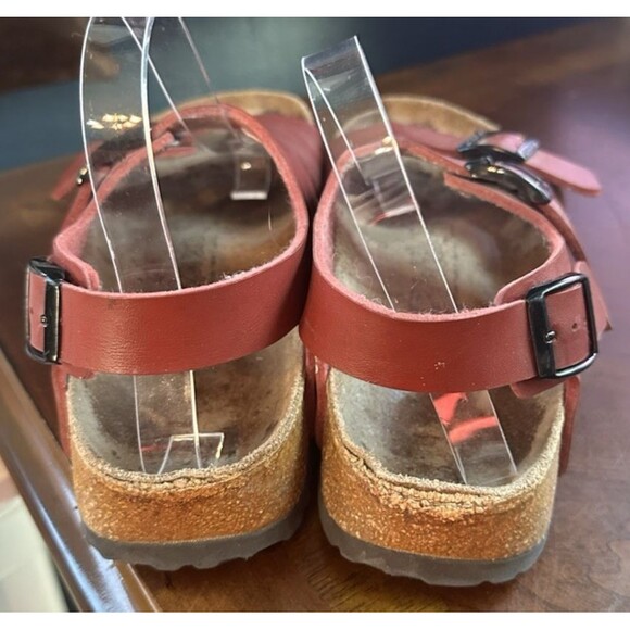 Birki’s by Birkenstock Red 3 Strap Sandals Size 40 Womens 9 Mens 7 - Picture 2 of 10